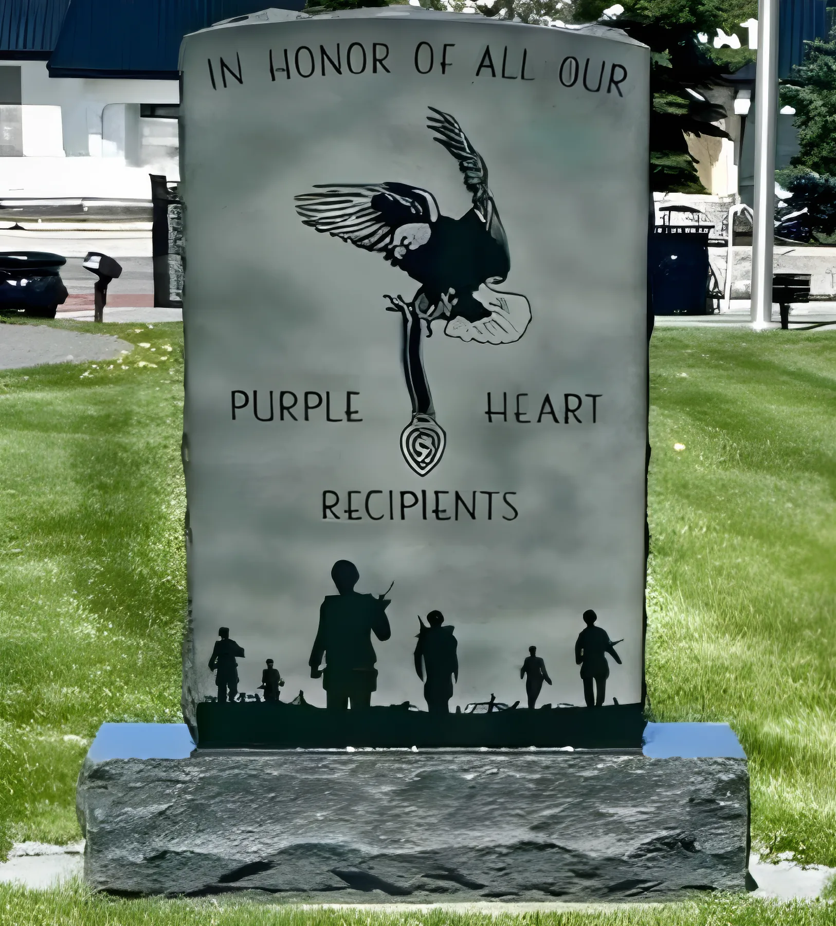Purple Heart monument at the DeGlopper Memorial